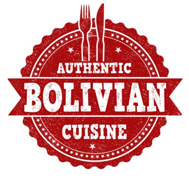 Otantik Bolivyalı mutfağı işareti veya damga