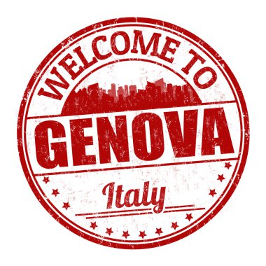 Genova 'ya hoş geldiniz tabela veya damga