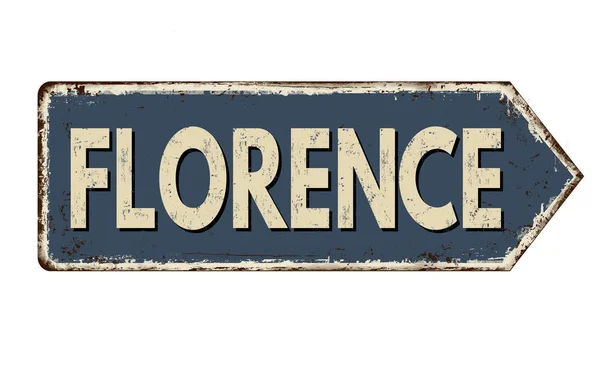 Florence vintage en métal rouillé signe — Image vectorielle