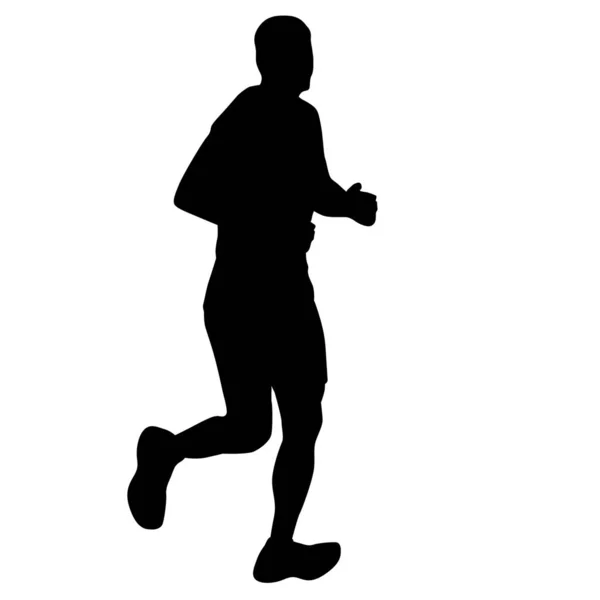 Runner Silhouette White Background Vector Illustration — Stock Vector