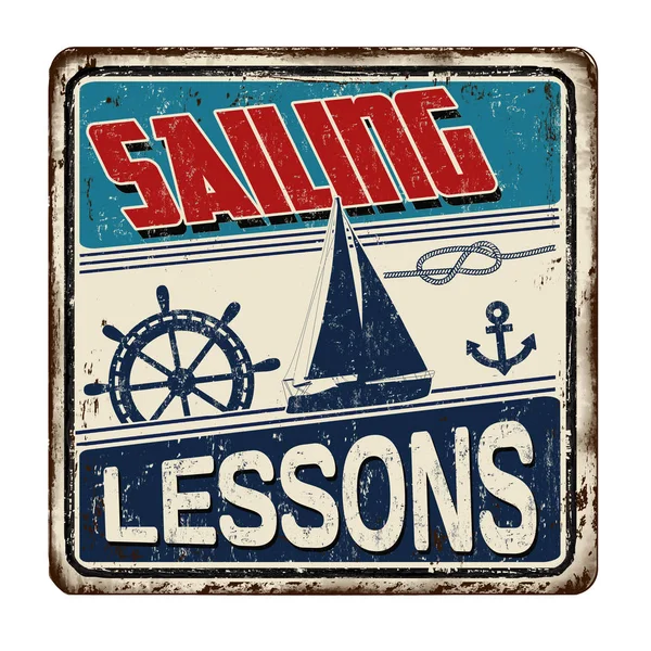 航海课程复古生锈的金属标志 — 图库矢量图片