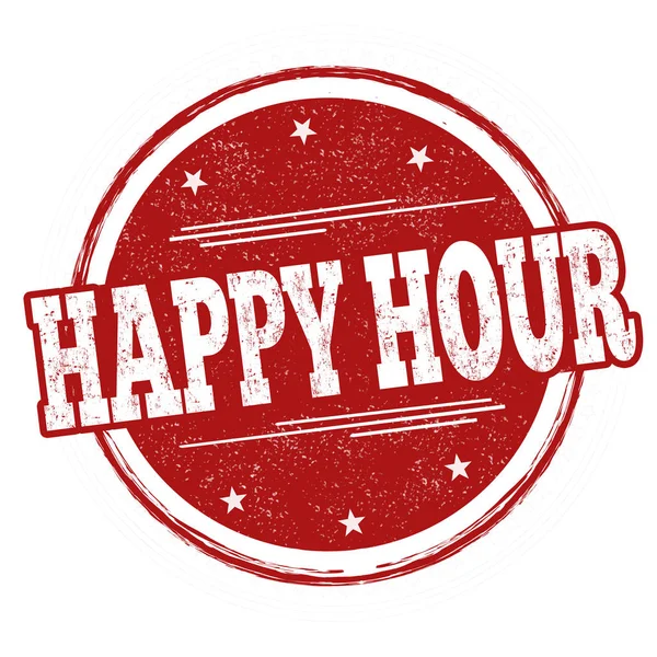 Happy Hour skylt eller stämpel — Stock vektor