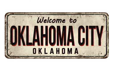 Oklahoma City vintage paslı metal işareti