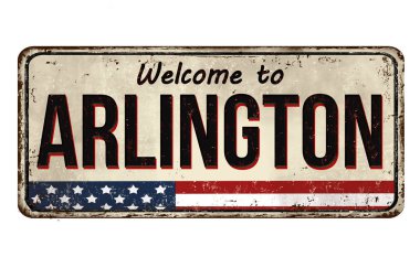 Arlington vintage paslı metal işareti hoş geldiniz 