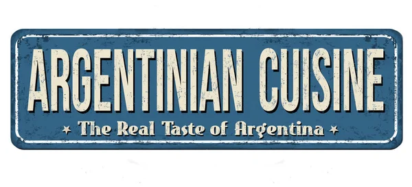 Arjantin mutfağı vintage paslı metal işareti — Stok Vektör