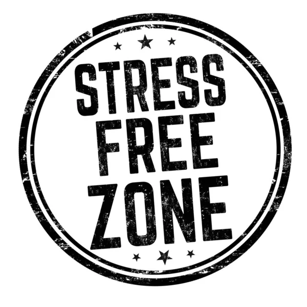Sinal de zona livre de stress ou carimbo — Vetor de Stock