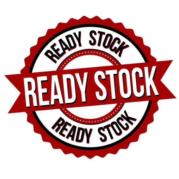 Etiqueta de estoque pronto ou adesivo —  Vetores de Stock