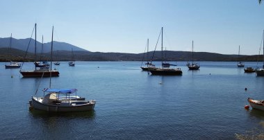 Yelkenli ve yatile güzel seascape bay