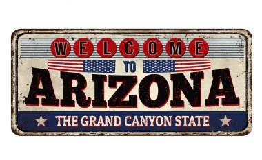 Arizona vintage paslı metal işareti için hoş geldiniz