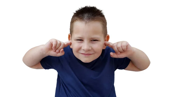 Niño cubriendo sus oídos — Foto de Stock