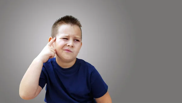 Picture of thinking little boy child — Stock Photo, Image