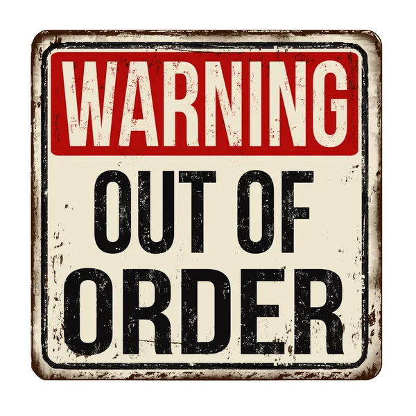 Out of order vintage rusty metal sign — Stock Vector