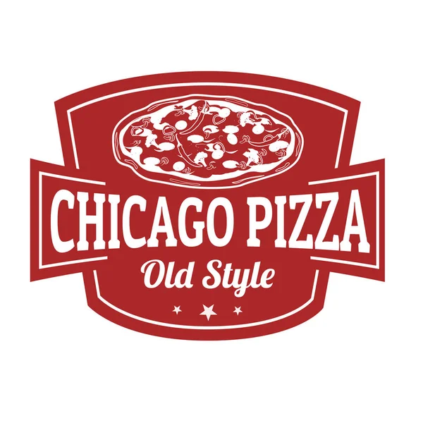 Chicago pizza sign or stamp — Stock Vector