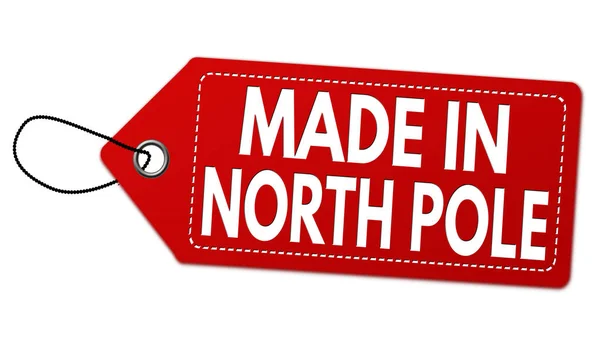 Tillverkad i Nordpolen etikett eller prislappen — Stock vektor