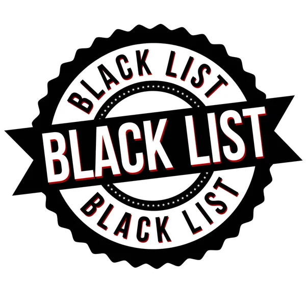 Black list sign or stamp — Stock Vector