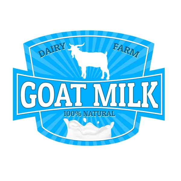 Etiqueta o pegatina de leche de cabra — Archivo Imágenes Vectoriales