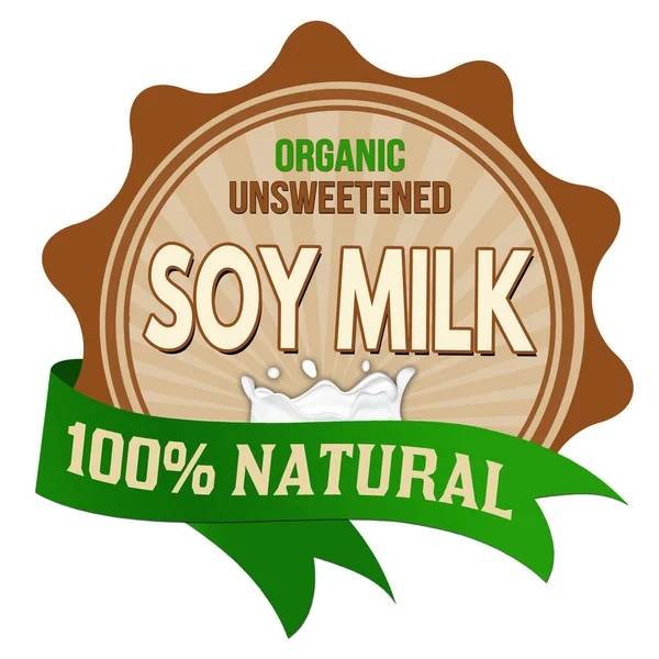 Soy milk label or sticker — ストックベクタ