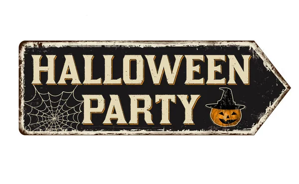 Halloween fête vintage rouillé signe métallique — Image vectorielle
