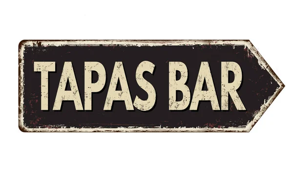 Tapas bar vintage segno metallo arrugginito — Vettoriale Stock