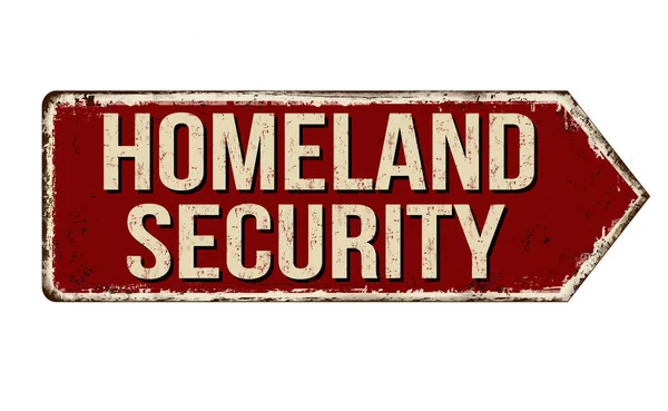 Homeland security rusty metal sign — Stock Vector