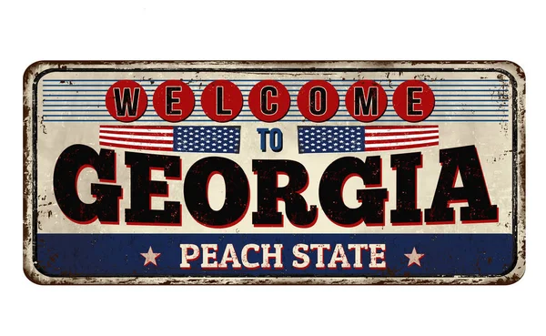 Georgia vintage paslı metal işareti için hoş geldiniz — Stok Vektör