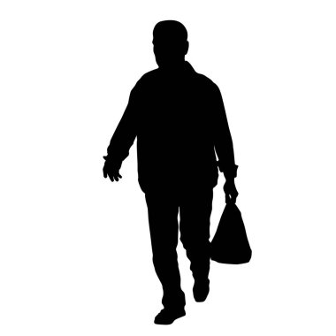 Erkekler silueti beyaz arkaplanda taşıyacak, vektör illüstrasyonu