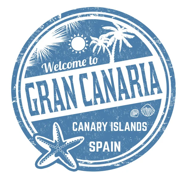 Welcome Gran Canaria Sign Stamp White Background Vector Illustration — Stock Vector