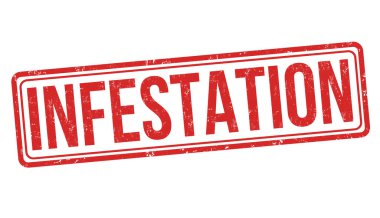 Beyaz arkaplan üzerindeki istila işareti veya pul, vektör illüstrasyonu