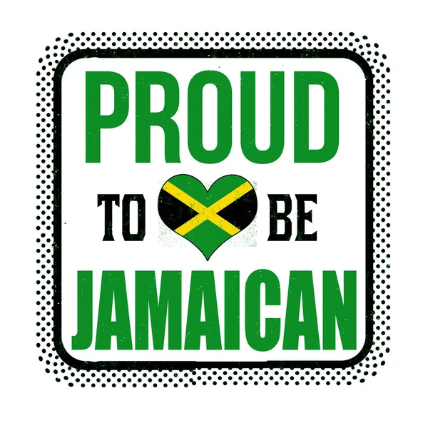 Orgoglioso Essere Segno Giamaicano Timbro Sfondo Bianco Illustrazione Vettoriale — Vettoriale Stock