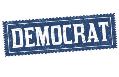 Beyaz arkaplanda demokrat işareti veya damgası, vektör illüstrasyonu