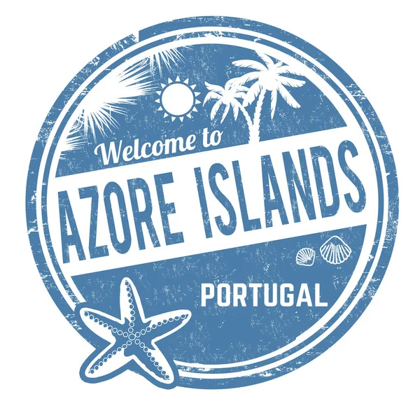 Witamy Azore Islands Znak Lub Pieczęć Białym Tle Ilustracja Wektor — Wektor stockowy