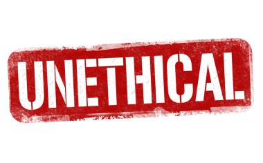 Beyaz arkaplan üzerindeki etik olmayan işaret veya pul, vektör illüstrasyonu