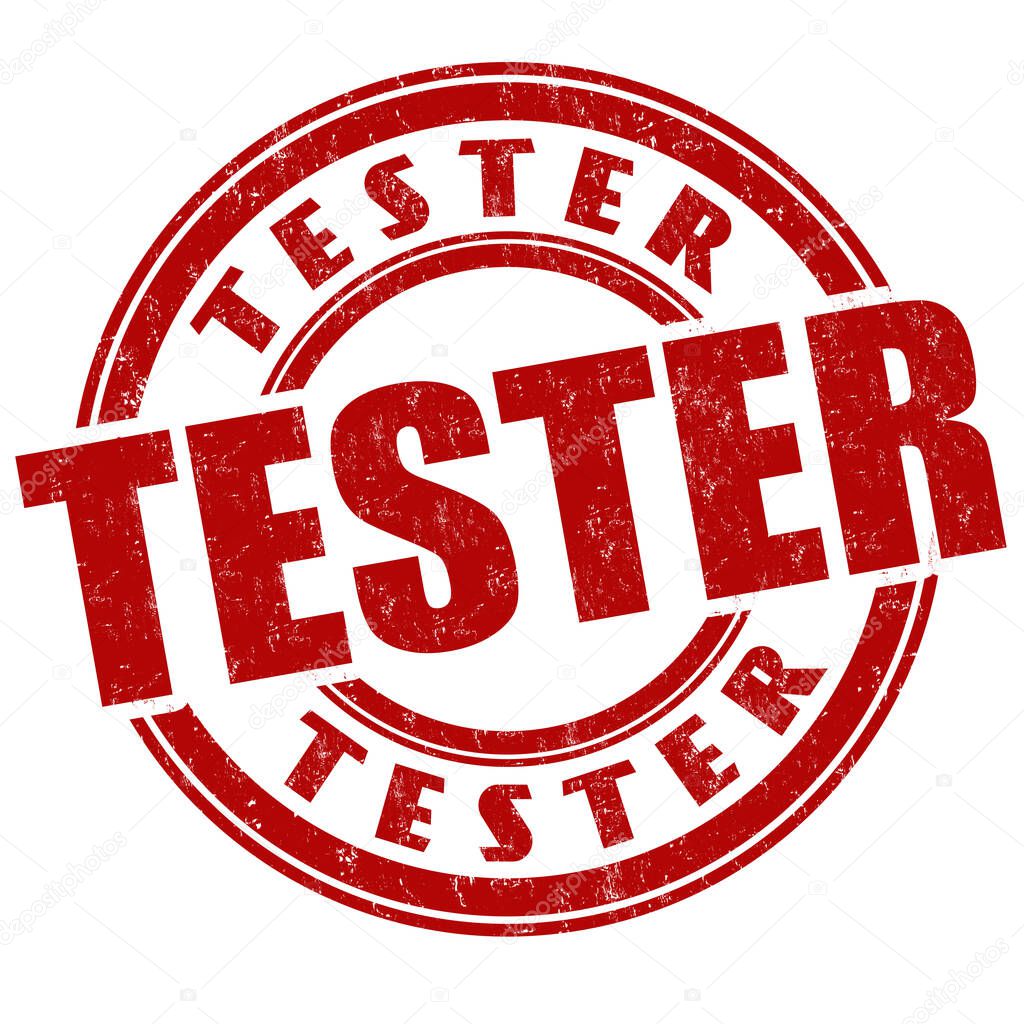 Tester sign or stamp on white background, vector illustration