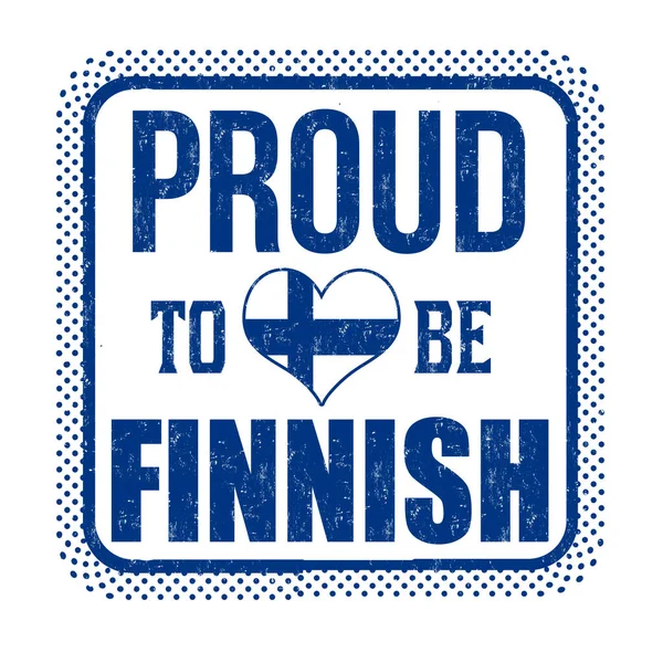 Proud Finnish Sign Stamp White Background Vector Illustration — Stock Vector