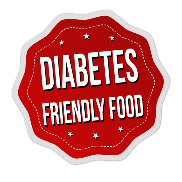 Diabetikerfreundliche Lebensmitteletikette Oder Aufkleber Auf Weißem Hintergrund Vektorillustration — Stockvektor