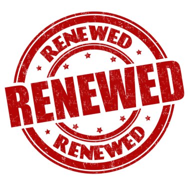 Beyaz arkaplanda yenilenen imza veya pul, vektör illüstrasyonu