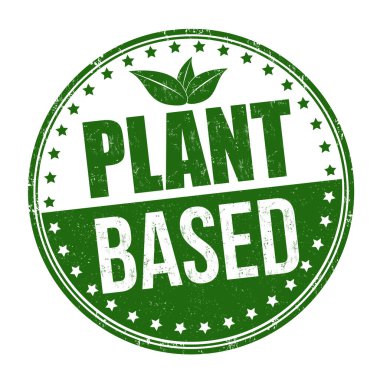 Beyaz arkaplanda bitkisel bazlı kauçuk damga, vektör illüstrasyonu