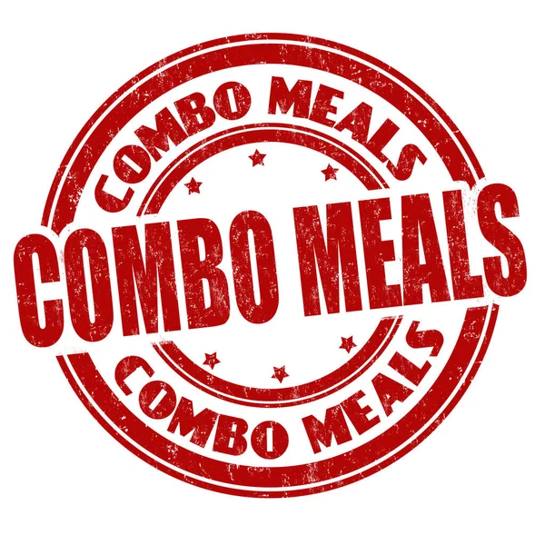 Combo Meals Sign Stamp White Background Vector Illustration — Stock Vector