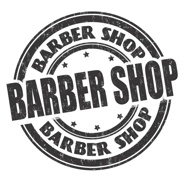 Sinal Barbearia Carimbo Fundo Branco Ilustração Vetorial — Vetor de Stock