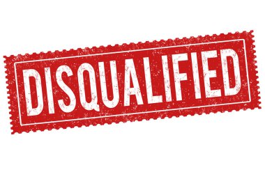Beyaz arkaplanda diskalifiye edilmiş kauçuk damga, vektör illüstrasyonu