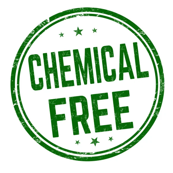 Beyaz Arkaplan Üzerindeki Kimyasal Ücretsiz Işaret Veya Pul Vektör Illüstrasyonu — Stok Vektör