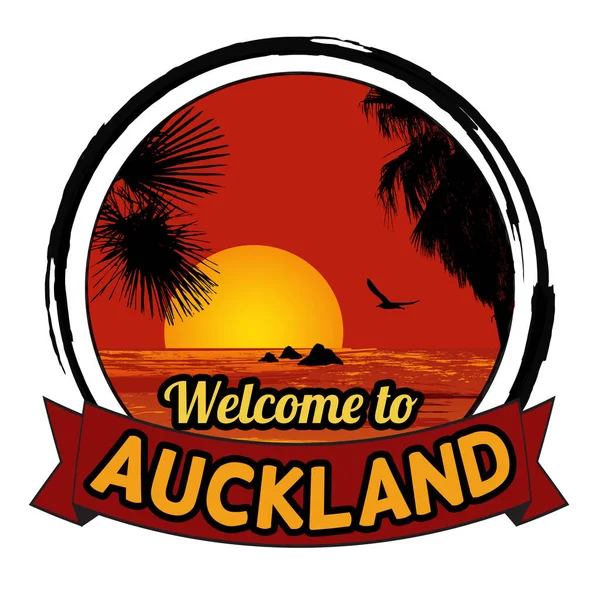 Welcome Auckland Concept Vintage Graphic Style Shirt Other Print Production — Stock Vector