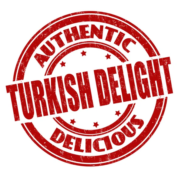 Turkish Delight Sign Stamp White Background Vector Illustration — Stock Vector