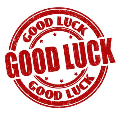 İyi şanslar beyaz arka planda kauçuk damga, vektör illüstrasyon