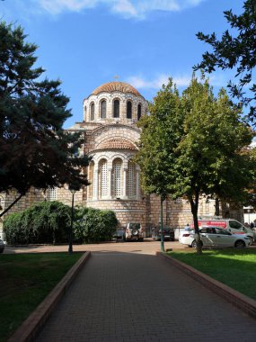 VOLOS, GREECE - 24 Eylül 2020: St. Nicholas Katedrali, Volos, Yunanistan