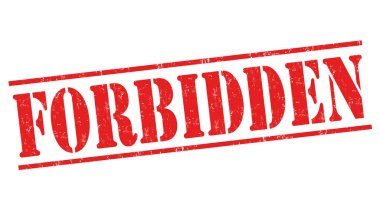 Beyaz arkaplanda yasaklı grunge kauçuk damgası, vektör illüstrasyonu