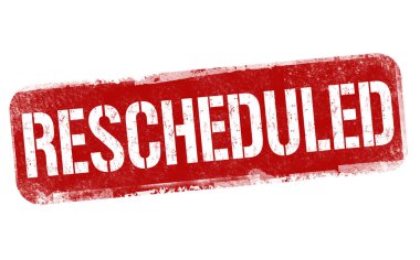Rescheduled sign or stamp on white background, vector illustration clipart