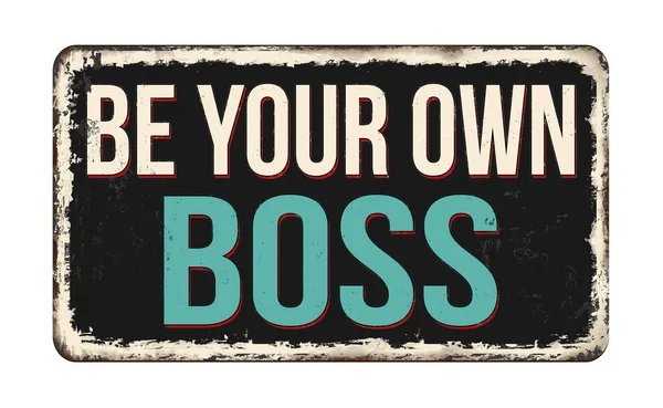 Your Boss Vintage Rusty Metal Sign White Background Vector Illustration — Stock Vector