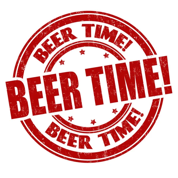 Beer Time Sign Stamp White Background Vector Illustration — Stock Vector
