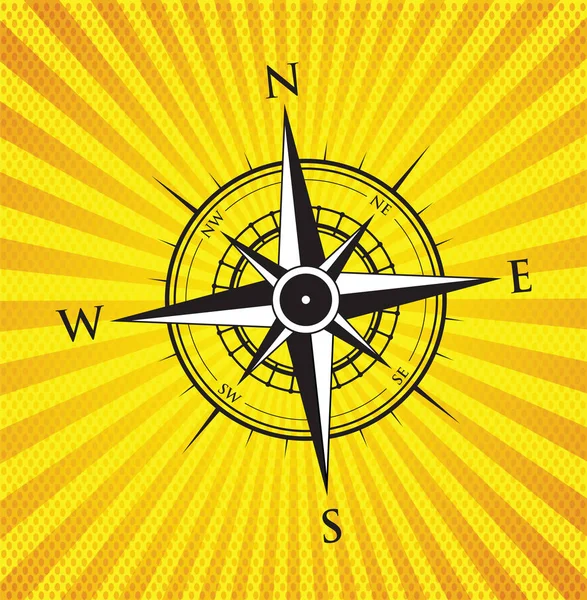 Een Gele Kompas Achtergrond — Stockvector